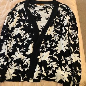 Belldini Black and White Floral Blouse